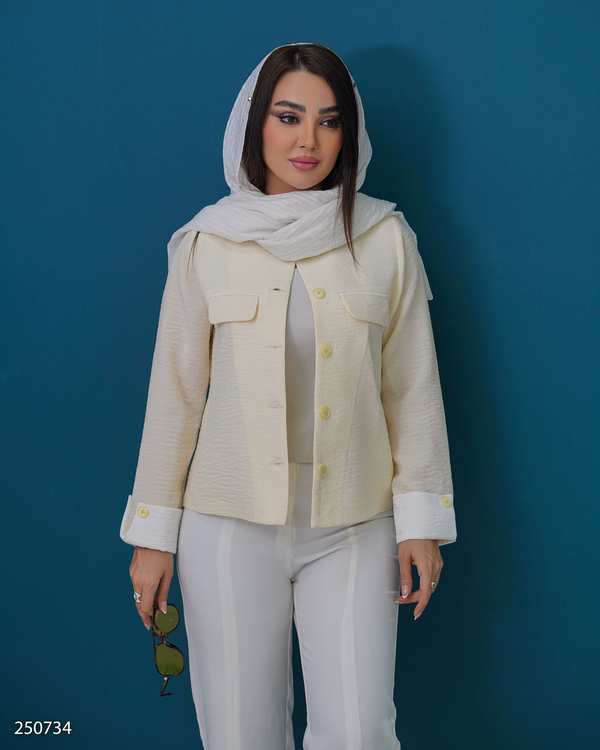 کت کراپ زنانه لیمویی السانا Elsana مدل سلما کد 2507