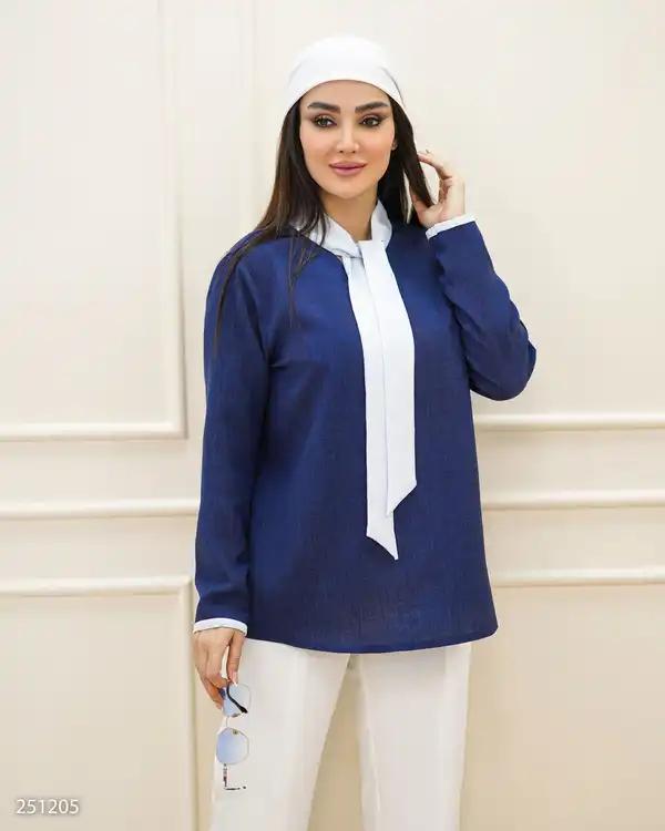 بلوز زنانه آبی نفتی السانا Elsana مدل کایارا کد 2512