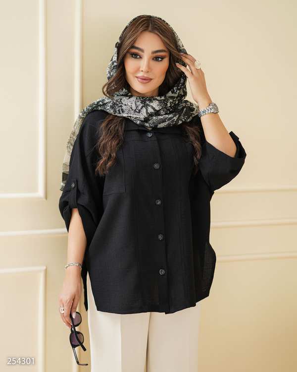 شومیز زنانه مشکی السانا Elsana مدل مانیکان کد 2543