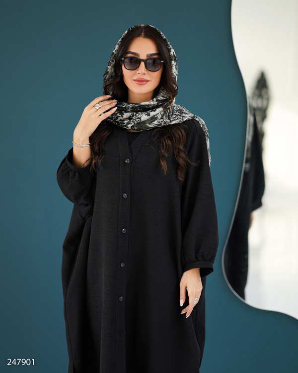 مانتو زنانه مشکی السانا Elsana مدل مهرنیکا کد 2479
