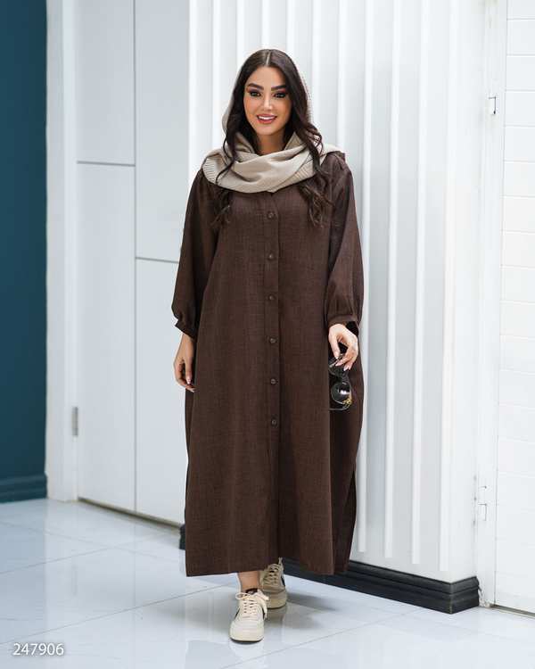 مانتو زنانه قهوه ای السانا Elsana مدل مهرنیکا کد 2479