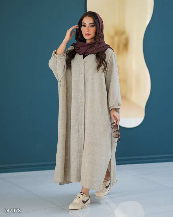 مانتو زنانه خاکی السانا Elsana مدل مهرنیکا کد 2479