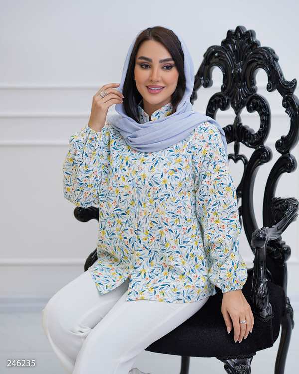 شومیز زنانه سفید السانا Elsana مدل میانا کد 2462