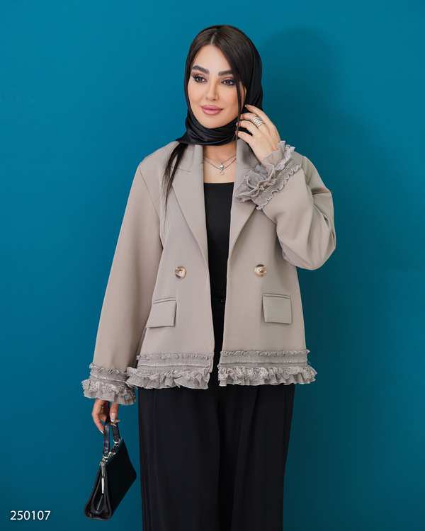 کت زنانه شکلاتی السانا Elsana مدل نقشین کد 2501