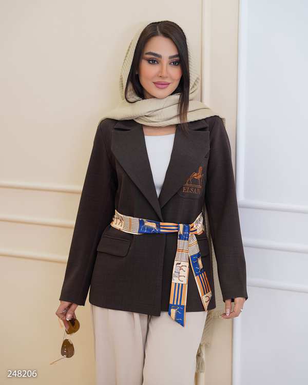 کت زنانه قهوه ای السانا Elsana مدل نیلرام کد 2482
