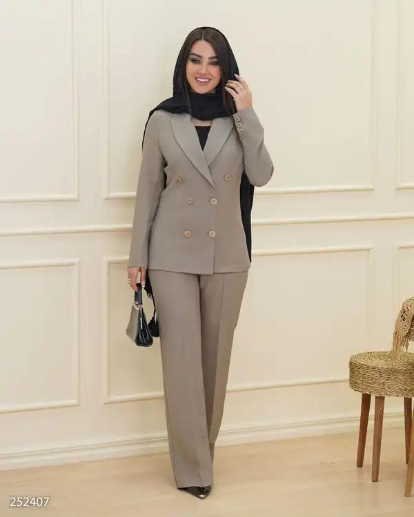 ست کت و شلوار زنانه شکلاتی السانا Elsana مدل هانیل کد 2524