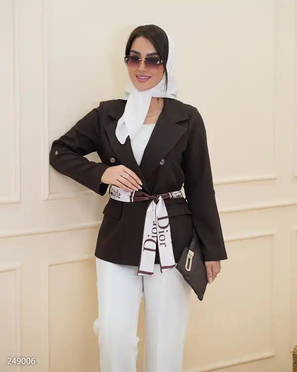 کت زنانه قهوه ای السانا Elsana مدل هیرساد کد 2490