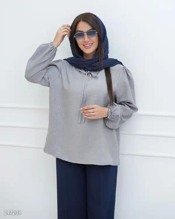 بلوز زنانه طوسی السانا Elsana مدل یاشگین کد 2472