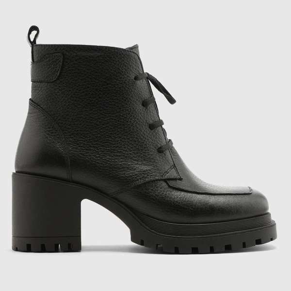 نیمبوت پاشنه بلند چرم طبیعی زنانه فلوتر مشکی اورز Orez مدل LIMA کد WCB157