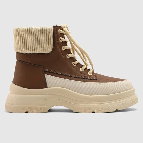 نیمبوت زنانه ناپا چاپی قهوه ای کرم اورز Orez مدل EDINA کد IWCB106