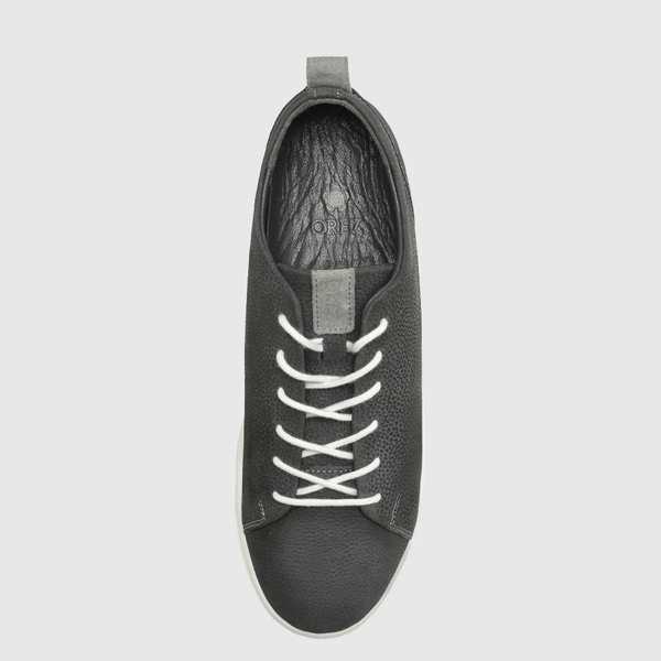 کفش اسنیکرز چرم طبیعی زنانه حریر دودی سفید اورز Orez مدل MIA SNEAKER - تصویر 2