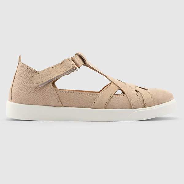 صندل چرم طبیعی زنانه حریر خاکی اورز Orez مدل MIA SANDAL l