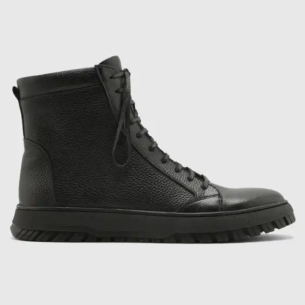 بوت چرم طبیعی مردانه فلوتر مشکی اورز Orez مدل SERGIO کد MCB123