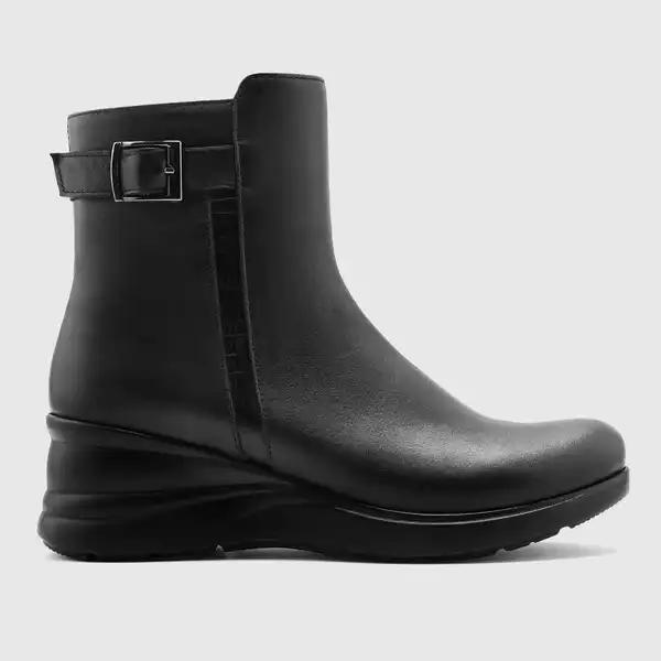 بوت چرم طبیعی زنانه ناپا لیزارد مشکی اورز Orez مدل AVA B کد WCB156