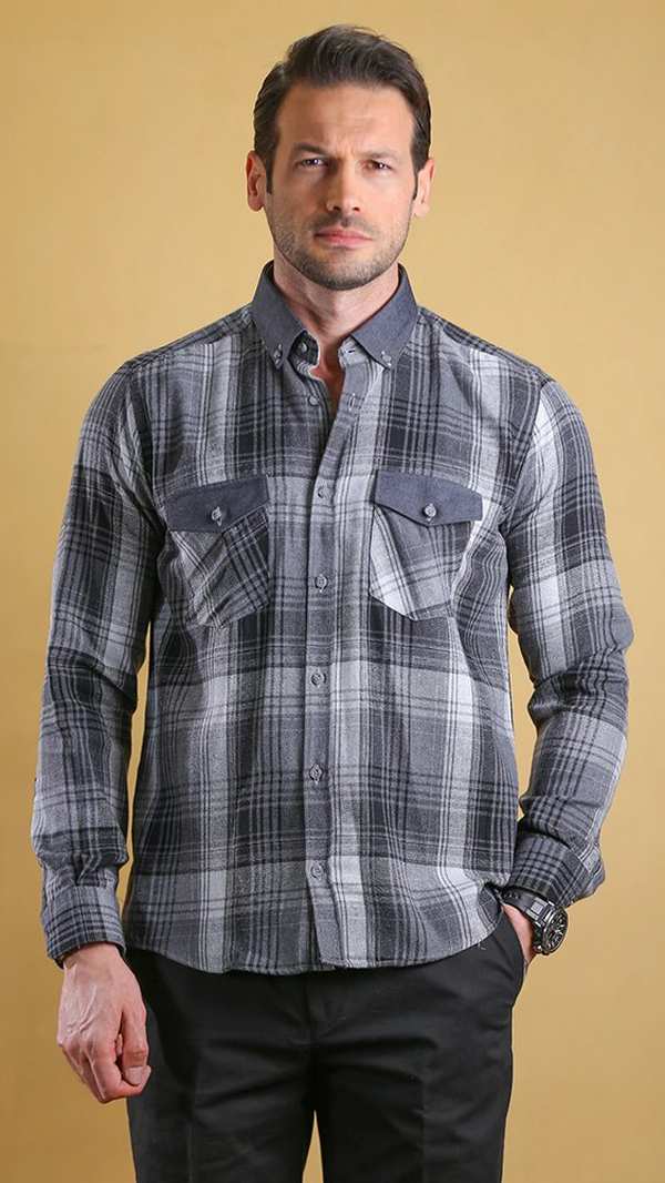 پیراهن مردانه زمستانه 60296 برندس