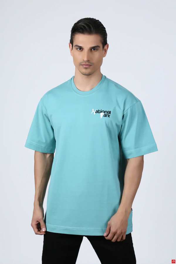 تی شرت مردانه یقه گرد سبز آبی جی پی ای JPA کد 02321
