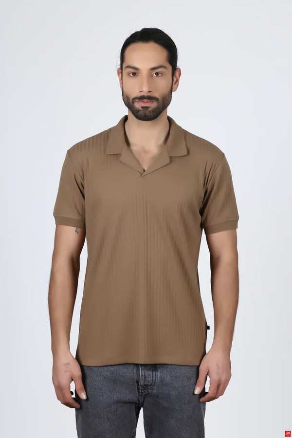 تی شرت مردانه قهوه ای روشن جی پی ای JPA کد 02312