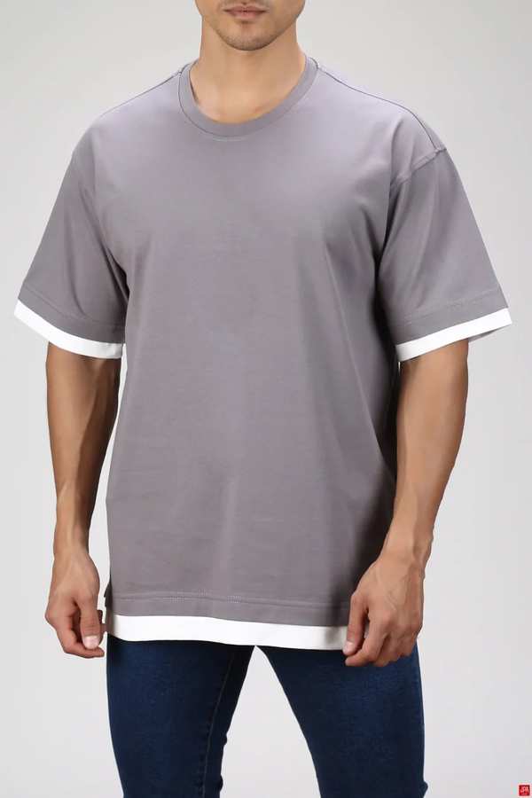 تی شرت مردانه طوسی تیره جی پی ای JPA کد 02480