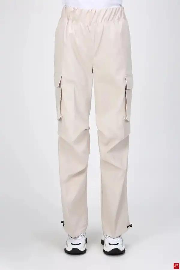 شلوار کتان زنانه کارگو استخوانی جی پی ای JPA کد 03012