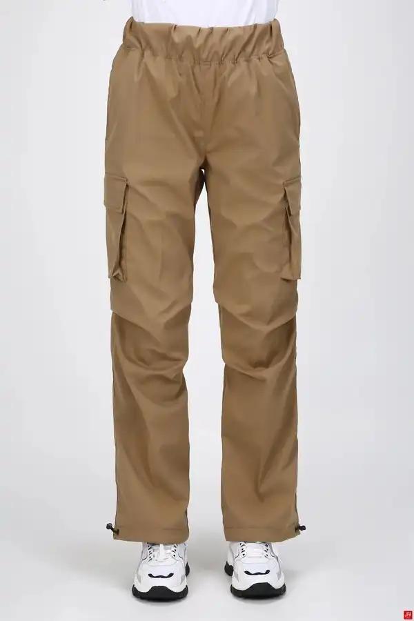 شلوار کتان زنانه کارگو کرم تیره جی پی ای JPA کد 03012