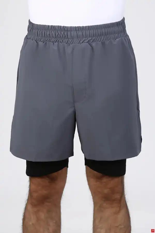 شلوارک مردانه دمپا چاکدار آبی طوسی جی پی ای JPA کد 02462