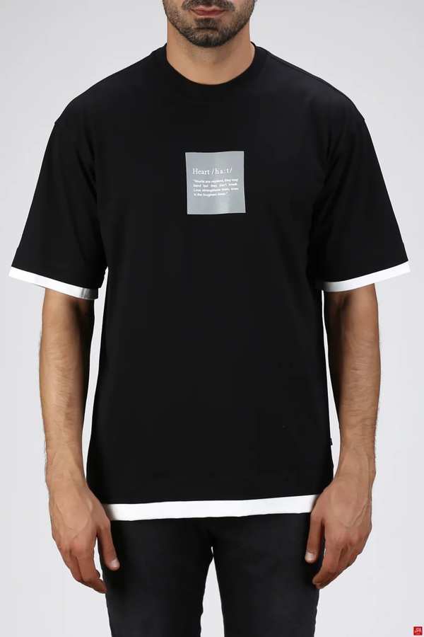 تی شرت مردانه مشکی جی پی ای JPA کد 03044