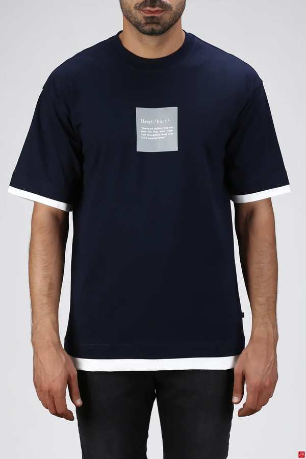 تی شرت مردانه سرمه ای جی پی ای JPA کد 03044