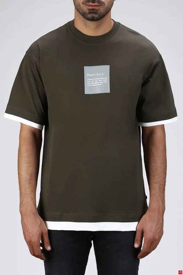 تی شرت مردانه سبز تیره جی پی ای JPA کد 03044