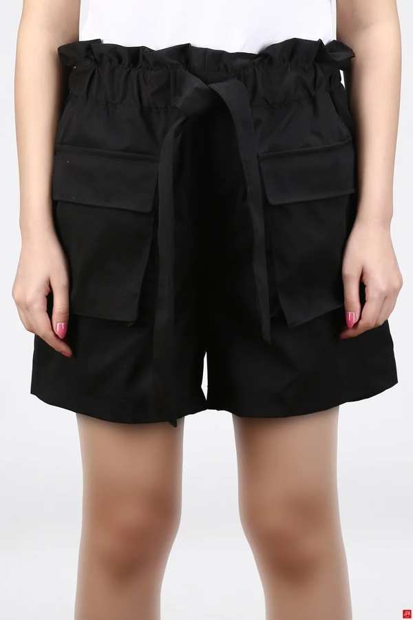 شلوارک کتان زنانه مشکی جی پی ای JPA کد 03061