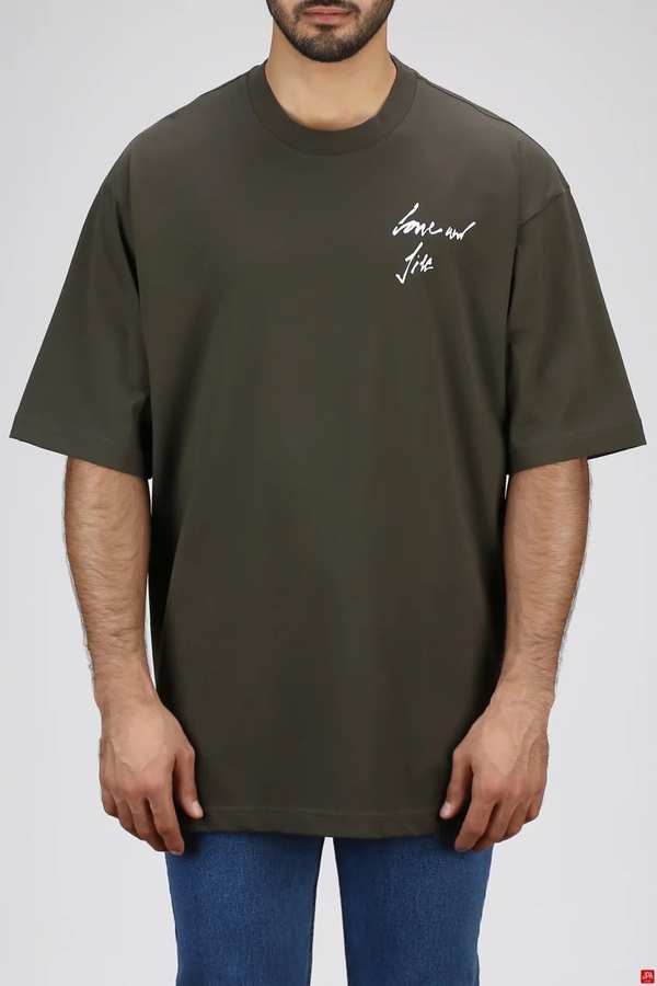 تی شرت مردانه سبز تیره جی پی ای JPA کد 03045