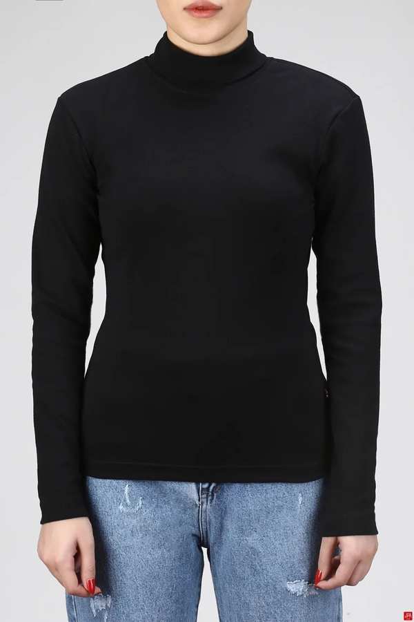 بلوز زنانه یقه اسکی اسلیم مشکی جی پی ای JPA کد 03064