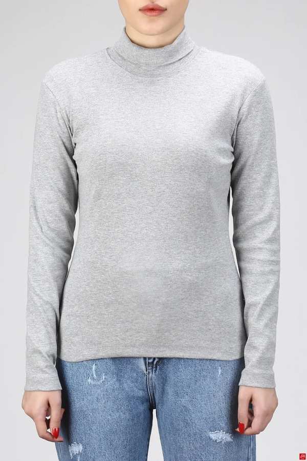 بلوز زنانه یقه اسکی اسلیم ملانژ روشن جی پی ای JPA کد 03064