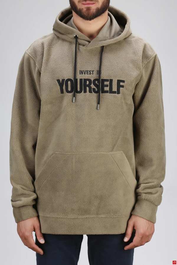 هودی مردانه کلاهدار خاکی جی پی ای JPA کد 02465