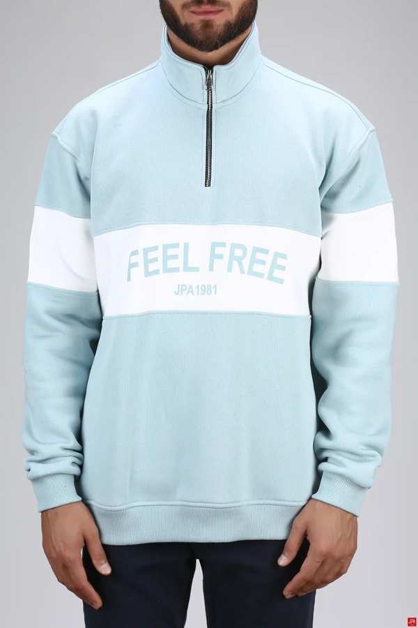 بلوز مردانه دورس نیم زیپ آبی روشن جی پی ای JPA کد 03107