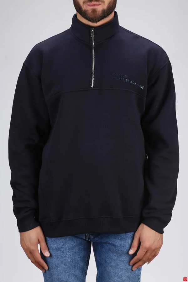 بلوز مردانه دورس نیم زیپ سرمه ای جی پی ای JPA کد 03114