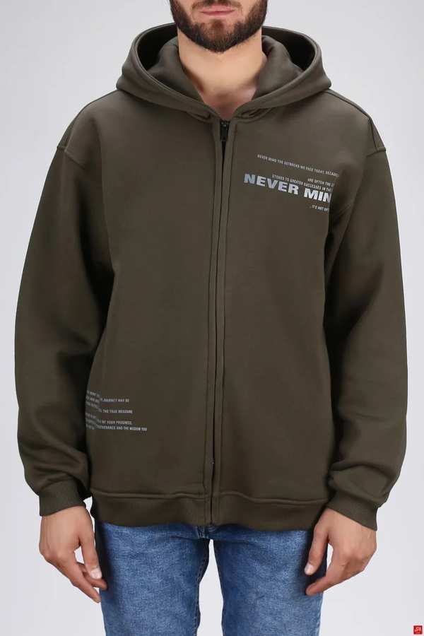 سویشرت مردانه کلاهدار سبز تیره جی پی ای JPA کد 03096