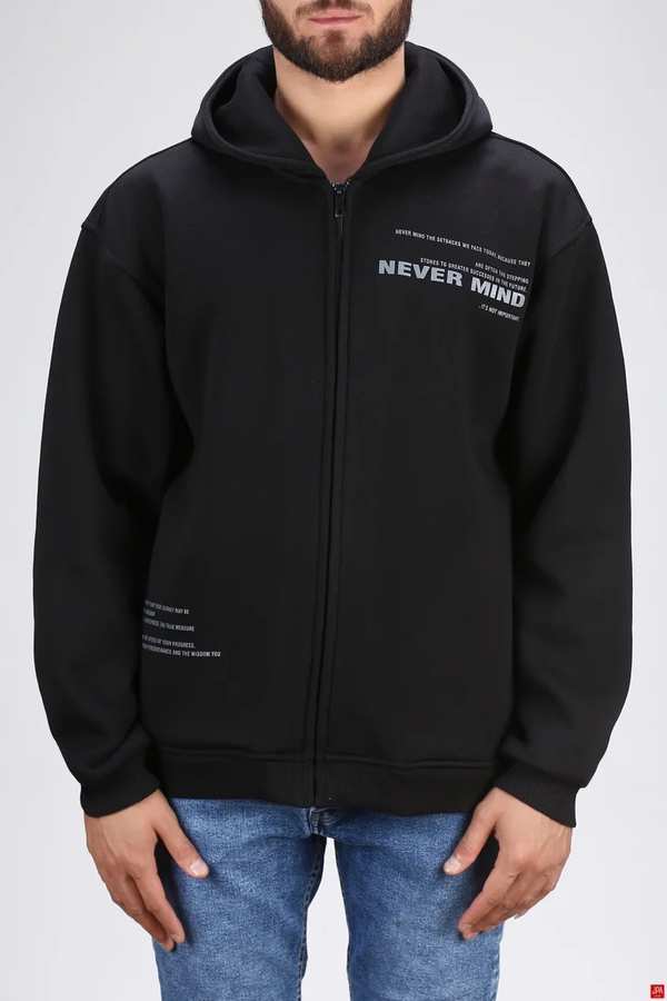 سویشرت مردانه کلاهدار مشکی جی پی ای JPA کد 03096