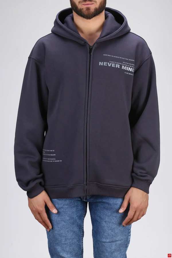 سویشرت مردانه کلاهدار زغالی جی پی ای JPA کد 03096