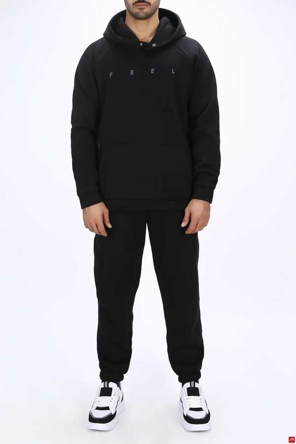 ست هودی و شلوار مردانه دورس مشکی جی پی ای JPA کد 03106