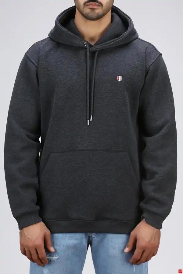 هودی مردانه دورس کلاهدار ملانژ تیره جی پی ای JPA کد 03142