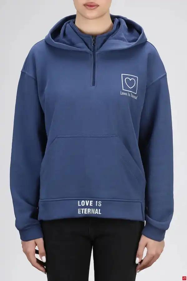 هودی زنانه دورس کلاهدار آبی تیره جی پی ای JPA کد 03087