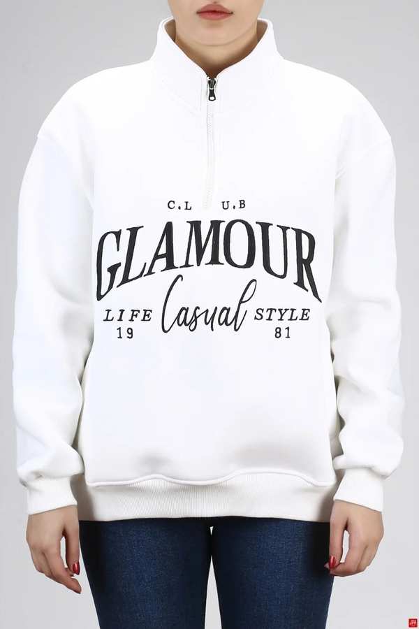 بلوز زنانه دورس نیم زیپ شیری جی پی ای JPA کد 03115