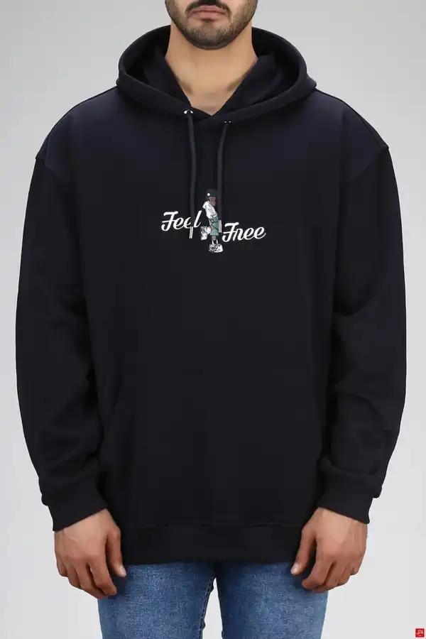 هودی مردانه دورس کلاهدار سرمه ای جی پی ای JPA کد 03149