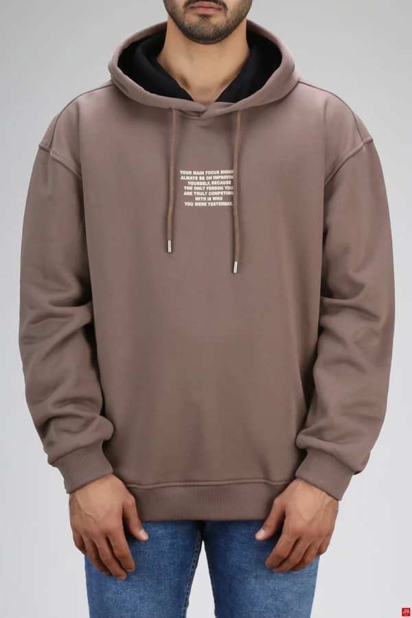 هودی مردانه کلاهدار قهوه ای جی پی ای JPA کد 03121