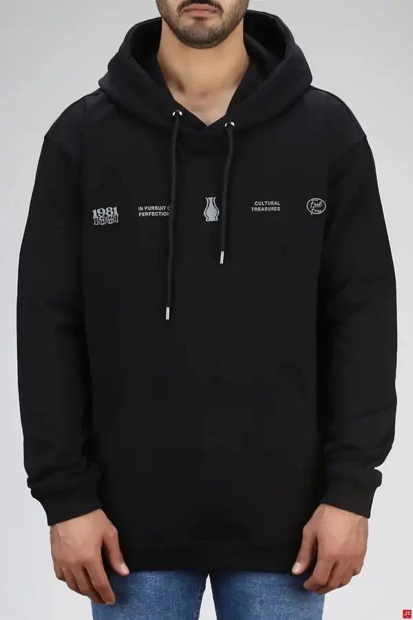 هودی مردانه دورس کلاهدار مشکی جی پی ای JPA کد 03151