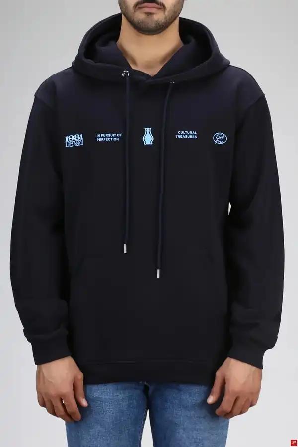 هودی مردانه دورس کلاهدار سرمه ای جی پی ای JPA کد 03151