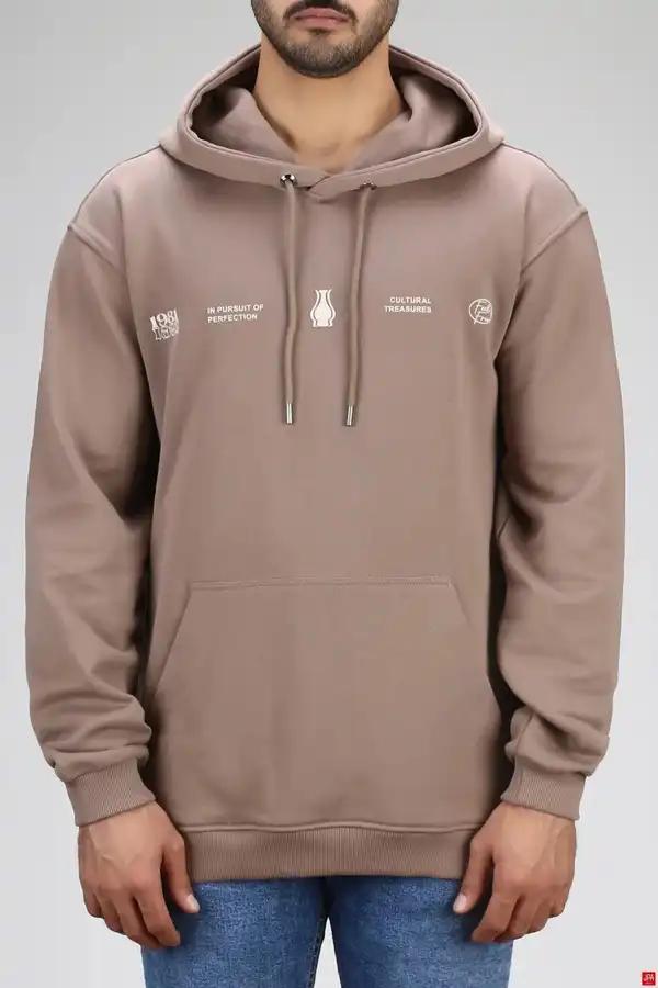هودی مردانه دورس کلاهدار قهوه ای جی پی ای JPA کد 03151