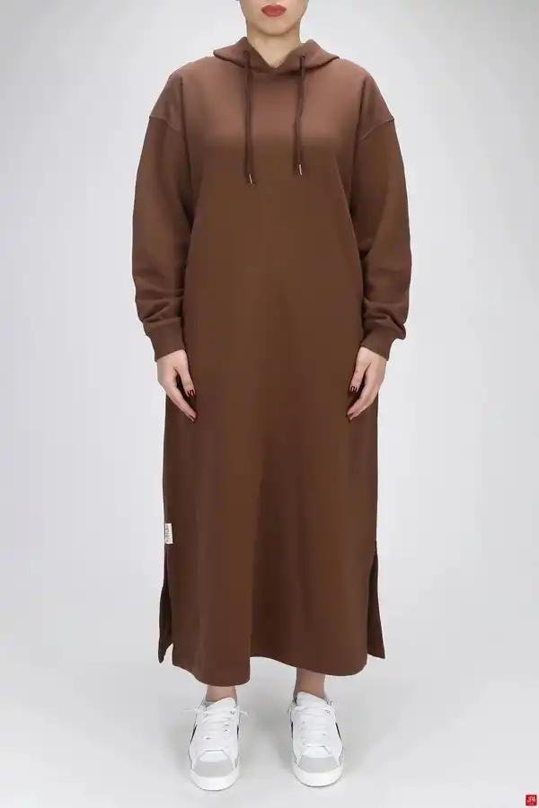 هودی زنانه کلاهدار قهوه ای جی پی ای JPA کد 03214