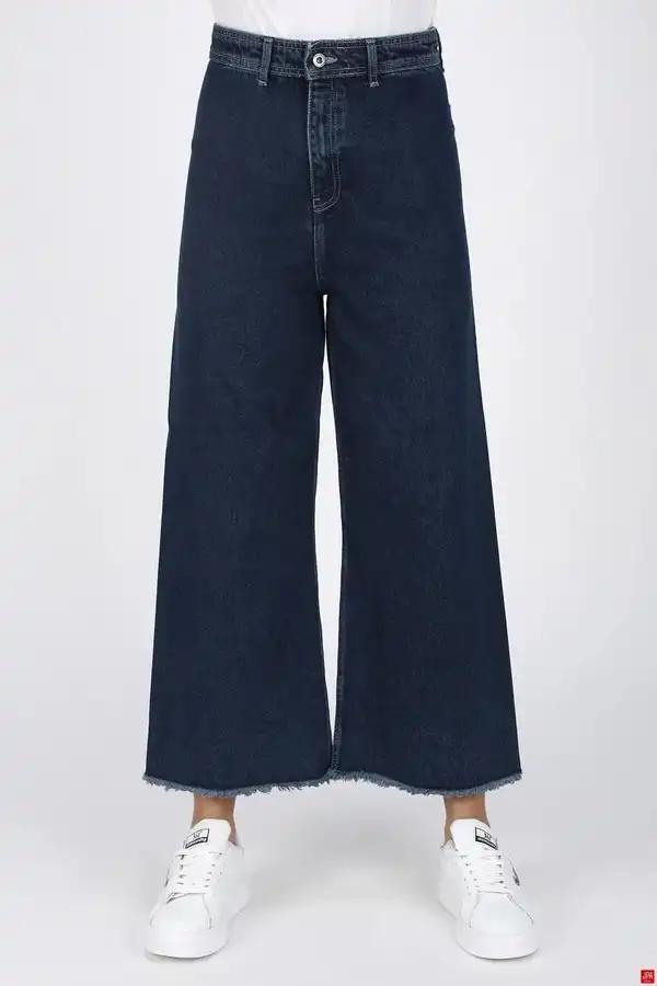 شلوار جین زنانه واید لگ آبی تیره جی پی ای JPA کد 03303