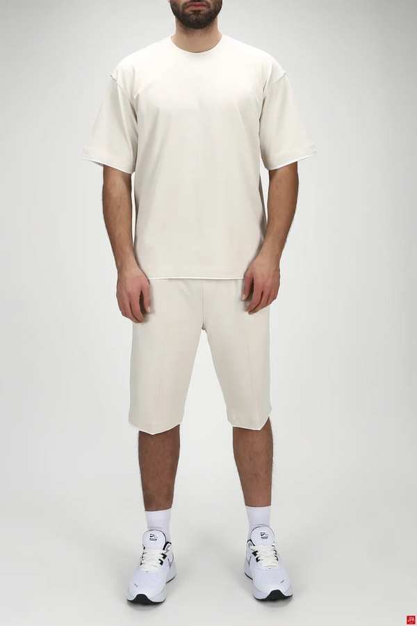 ست تی شرت و شلوارک مردانه راحتی استخوانی جی پی ای JPA کد 03205